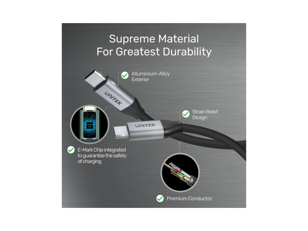 Buy 100W USB-C PD Cable 4K@60Hz, 5Gbps – 2m | in Qatar Buy 100W USB-C PD Cable 4K@60Hz, 5Gbps – 2m | in Qatar